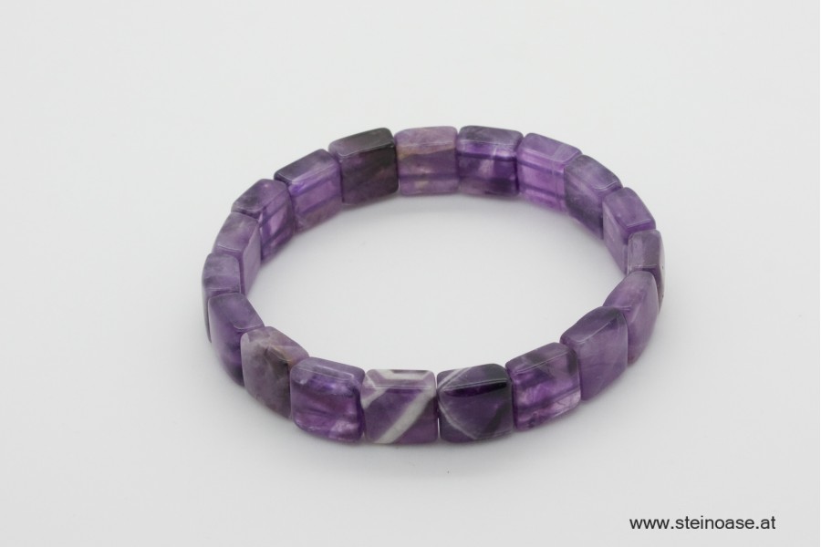 Armband Amethyst Quader 10mm